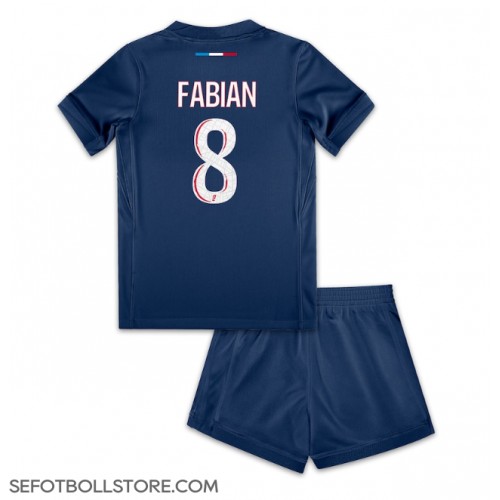 Paris Saint-Germain Fabian Ruiz #8 Replika babykläder Hemmaställ Barn 2024-25 Kortärmad (+ korta byxor)